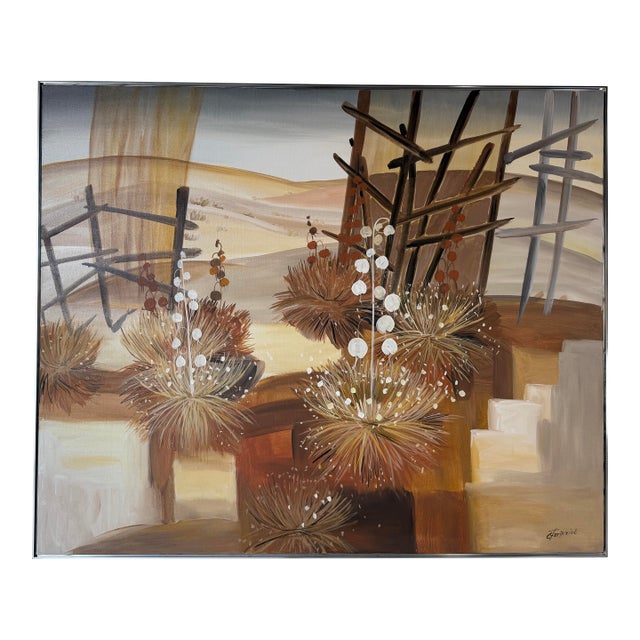 Large - 1970s C. Frederick Impressionist Desert Landscape Oil on Canvas Painting, Framed For Sale