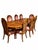 Brown Vintage Figured Wood Double-Pedestal Dining Table With Eight Rose Upholstered Cane-Back Chairs — Nine-Piece Set For Sale - Image 8 of 18