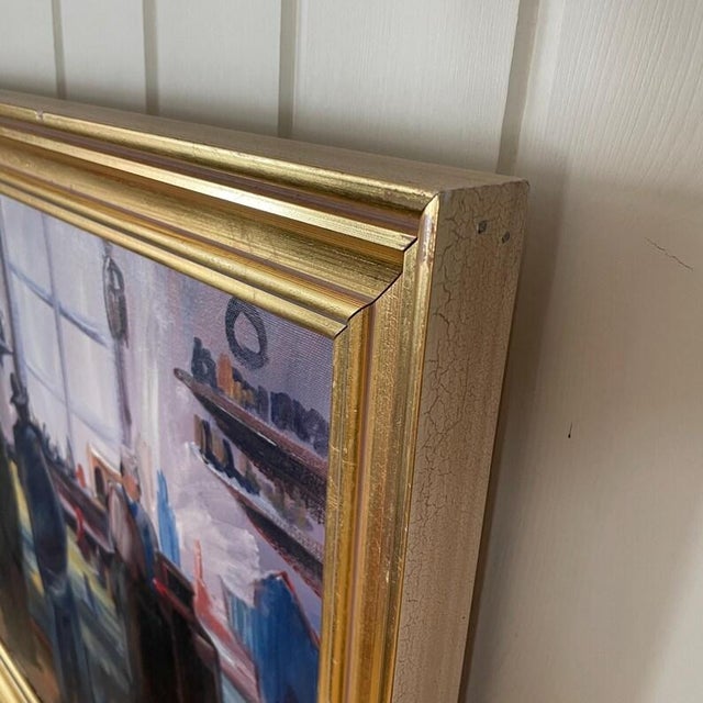 1930s Early Swedish Modernist Interior Scene Oil Painting by Göte Lundberg For Sale - Image 10 of 14