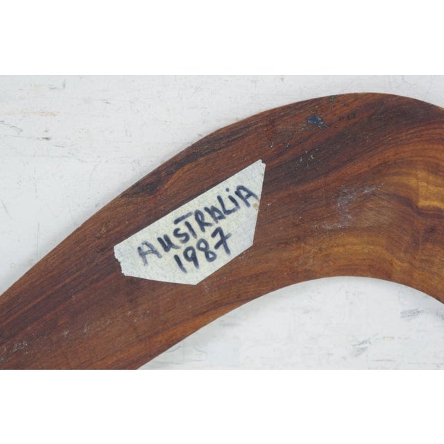 Brown Vintage 1987 Australian Aboriginal Wood Throwing Boomerang For Sale - Image 8 of 9