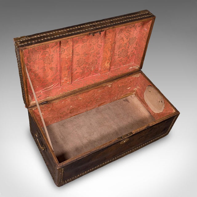 Antique Etonian Steamer Trunk, English, Leather, Travel Chest, Victorian, c.1880 For Sale - Image 10 of 12