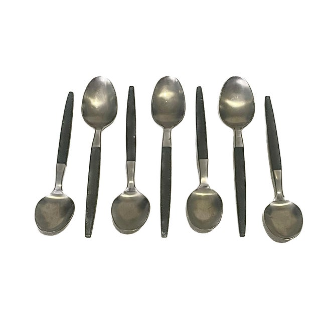 Lundtofte Vintage Lundtofte "Largo" Stainless Flatware - Tias Eckhoff for DKF - 31 Pieces For Sale - Image 4 of 6