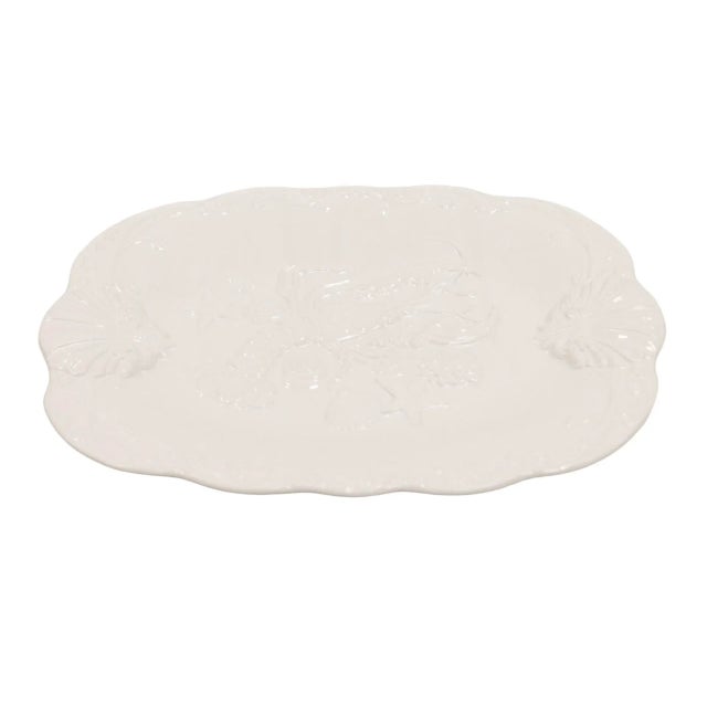 Portuguese White Ceramic Lobster Platter For Sale - Image 4 of 6