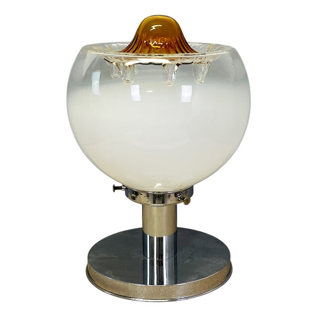 Table Lamp in Opal Glass attributed to Toni Zuccheri for Mazzega For Sale
