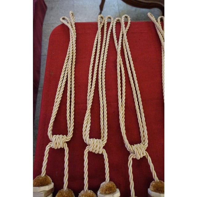 Luxurious double pair of passementerie curtain tiebacks pale gold magnificent modern work with a classic inspiration...