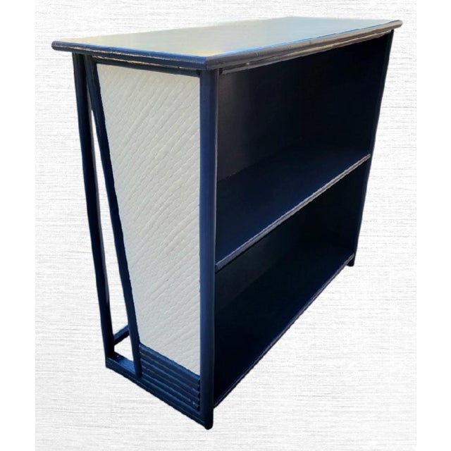 Vintage Customized One of a Kind Coastal Nautical Navy White Anchor Dry Bar For Sale In West Palm - Image 6 of 11