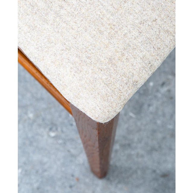 Mid Century Modern Dining Chairs Set 6 Solid Stained Oak Keller Furniture Tan For Sale - Image 9 of 12