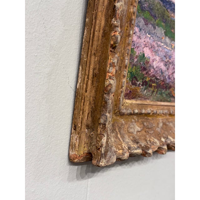 Wood 19th Century French Impression Landscape Oil For Sale - Image 7 of 13