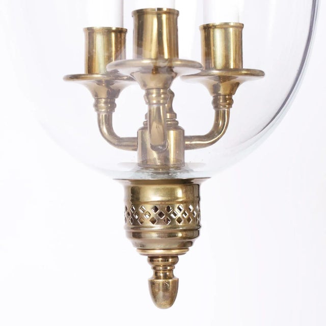 Mid 20th Century British Colonial Style Glass Lantern or Pendant For Sale - Image 5 of 7