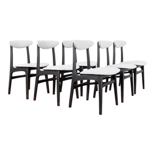 Mid-Century Modern Upholstered Dining Chairs- Set of 6 For Sale