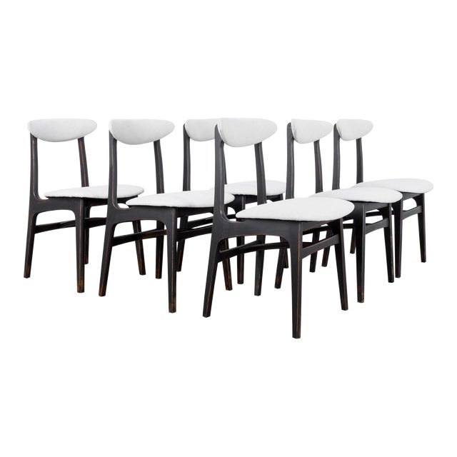 Mid-Century Modern Upholstered Dining Chairs- Set of 6 For Sale