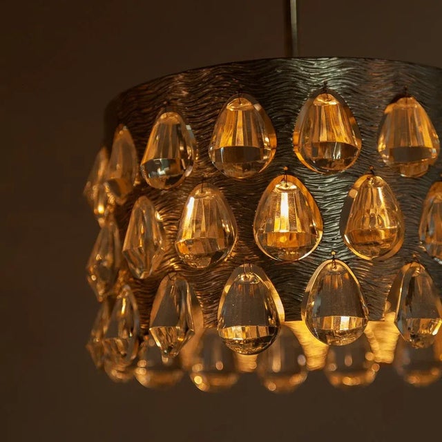 Mid-Century Modern Silver-Plated Chandelier by Palwa, 1970s For Sale - Image 3 of 14
