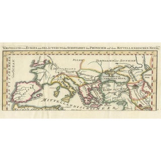 Antique Map of Europe and the Mediterranean, 1748 For Sale