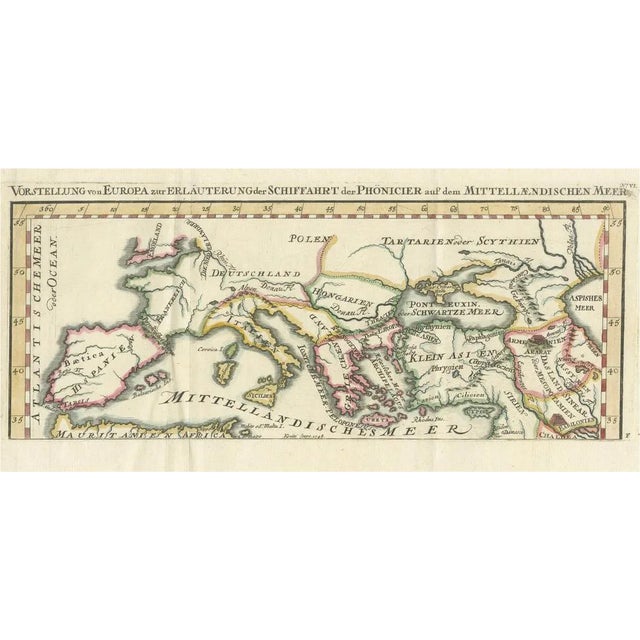 Antique Map of Europe and the Mediterranean, 1748 For Sale