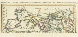 Antique Map of Europe and the Mediterranean, 1748