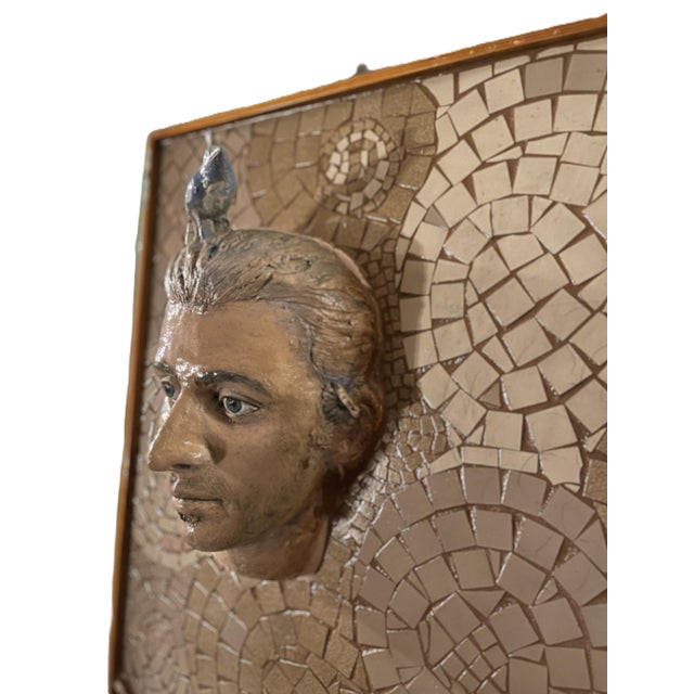 A striking and singular work of handmade artistry, this large-scale three-dimensional mosaic presents a poetic and surreal...