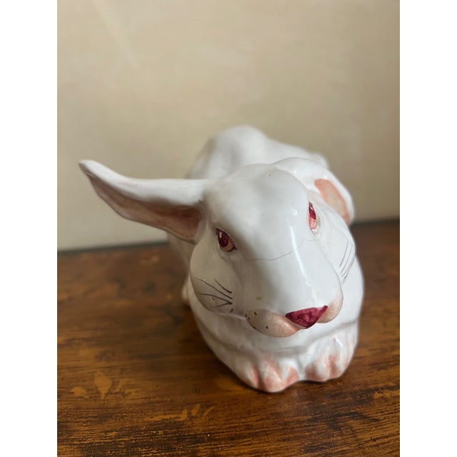 Vintage Hand Painted Italian Terra Cotta Bunny For Sale - Image 11 of 13