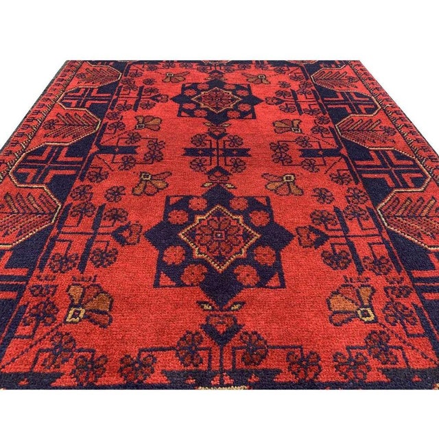 2020s Fine Quality Hand Knotted Afghan Khal Mohammadi Wool Area Rug 3.11 X 2.8 Ft For Sale - Image 5 of 11