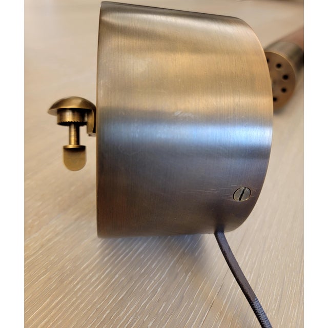 Apparatus Studio Cylinder Pendant Light in Aged Brass & Leather For Sale - Image 17 of 18