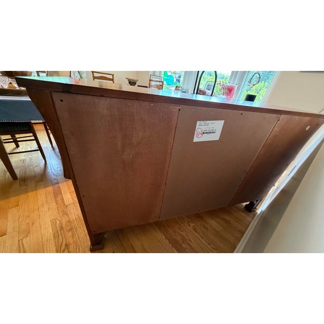 Wood Late 20th Century Stickley Style Mission Oak Arts & Crafts China Cabinet Hutch For Sale - Image 7 of 11