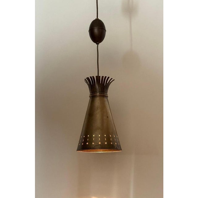 1950s Scandinavian Brass Diablo Pendant Light, 1950s For Sale - Image 5 of 16