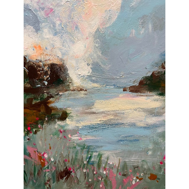 2020s Calm at First Light – Original Abstract Landscape on Canvas by Heather Dawn Batchelor For Sale - Image 5 of 5