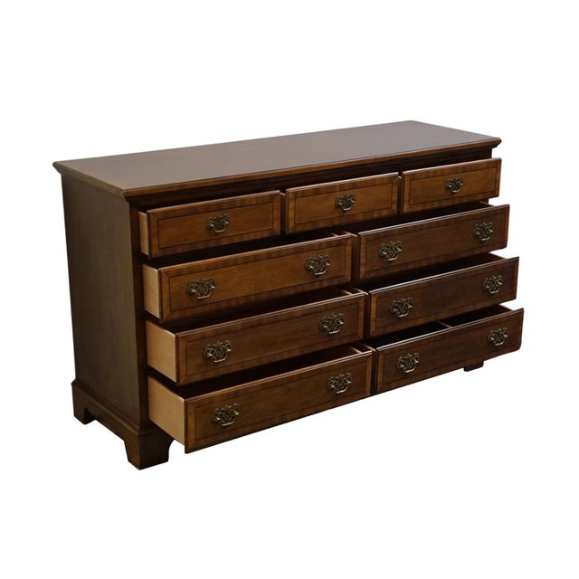 Late 20th Century Late 20th Century Stanley Furniture Stoneleigh Mahogany Collection Traditional Style 58" Double Dresser For Sale - Image 5 of 14