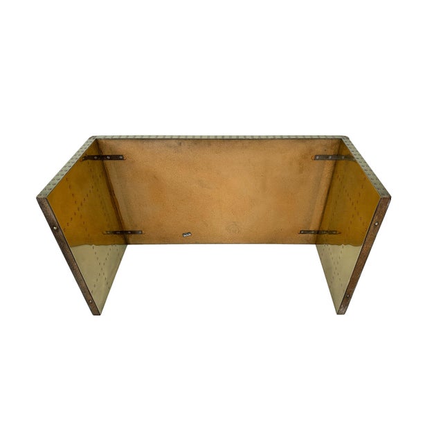 Brass Vintage Sarreid Brass Clad Waterfall Coffee Table or Bench For Sale - Image 8 of 15