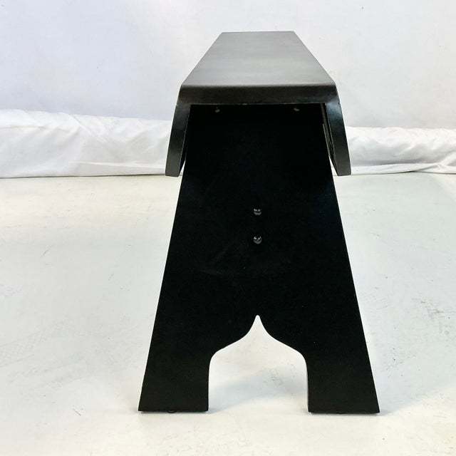 Late 20th Century Vintage Americana Farmhouse Boho Chic Rustic Amish Style Bench For Sale - Image 5 of 11