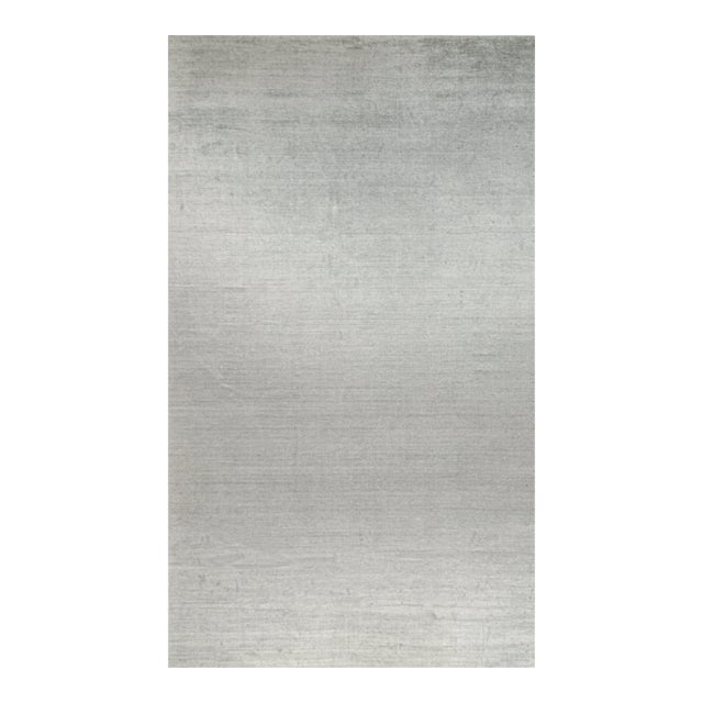 2010s Rug & Kilim’s Modern Rug in Solid Gray and Off-White Striae - 11x19 For Sale