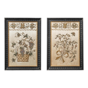 Pair of Victorian Silk Prints, From the Personal Art Collection of Wynn Sayman