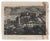 Antique etching of a city or village landscape. Pencil signed illegibly, titled "Panorama in H___" (possibly an...
