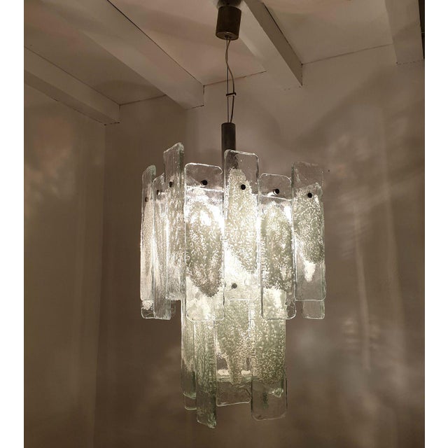 Mazzega Murano Modern Murano Glass Chandelier in the Style of Mazzega 1970s For Sale - Image 4 of 12