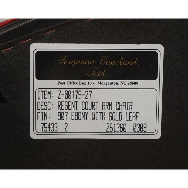 Pair of Ferguson Copeland Ebony & Gold Leaf Armchairs For Sale - Image 18 of 18