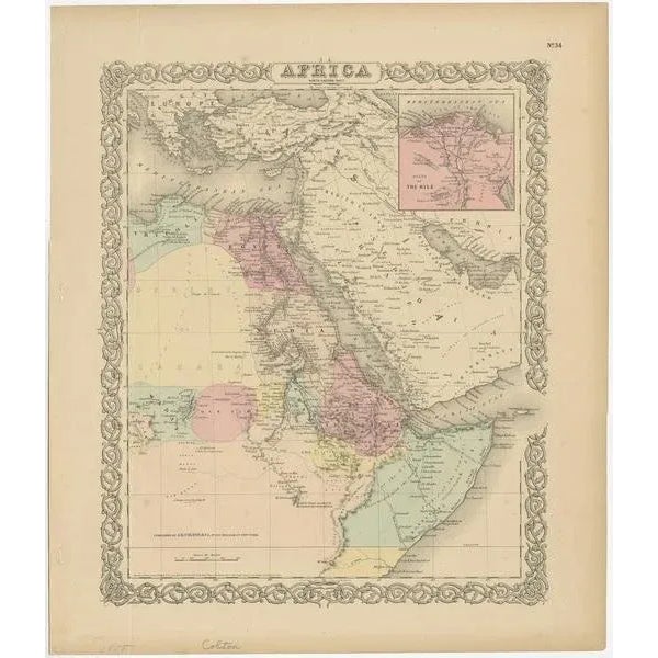 Antique Maps of Africa by Colton, 1855, Set of 3 For Sale - Image 3 of 5