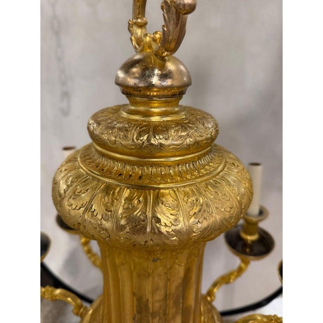 Edward F. Caldwell & Co. 1900 Caldwell Gilt Bronze Caldwell Chandelier 12 Lights For Sale - Image 4 of 8