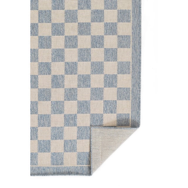 Blue Erin Gates by Momeni Saybrook Check Blue Indoor/Outdoor Area Rug 2' X 3' For Sale - Image 8 of 12