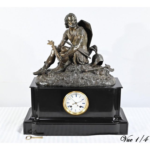 Marble and Bronze Terminal Pendulum from Viel & Delrue For Sale - Image 5 of 18