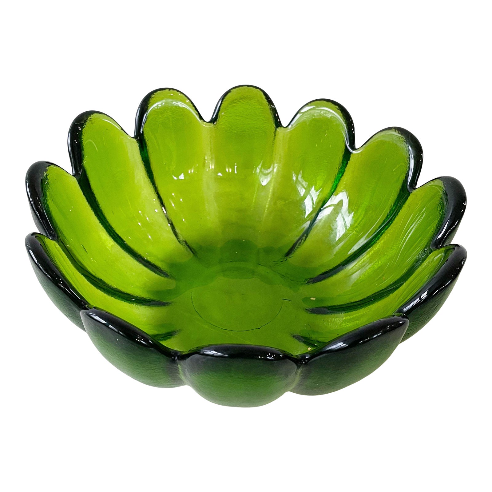 Vintage Green Glass Bowl Chairish