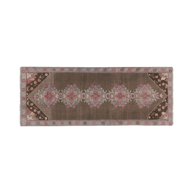 Vintage Turkish Karapinar Runner Rug With Pastel Color 3'8'' X 8'11'' 44.1" x 107.5'' / 112 x 273 Cm Hand woven with high...