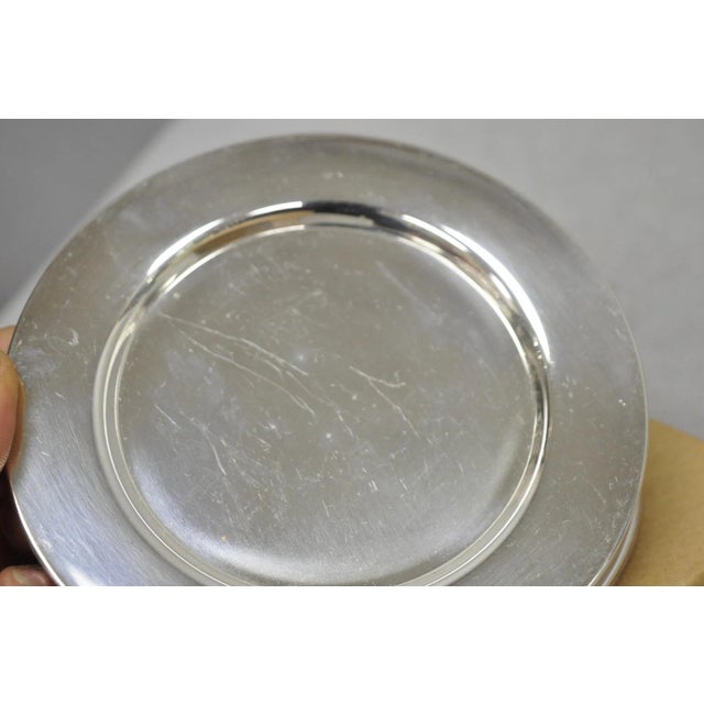 Silver Vintage Oneida Mid Century Modern 6" Silver Plated Bread Dessert Plate, Set of 6 For Sale - Image 8 of 13