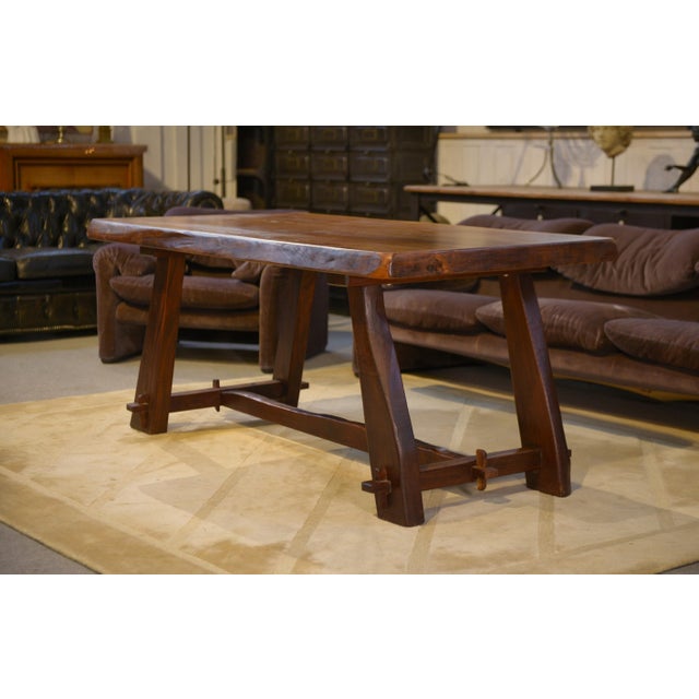 Vintage Brutalist Elm Table by Aranjou, 1950s For Sale - Image 14 of 14