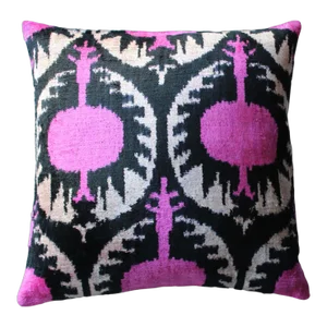 Boho Chic Silk Velvet Ikat Pillow Cover Bohemian Pillow Cover