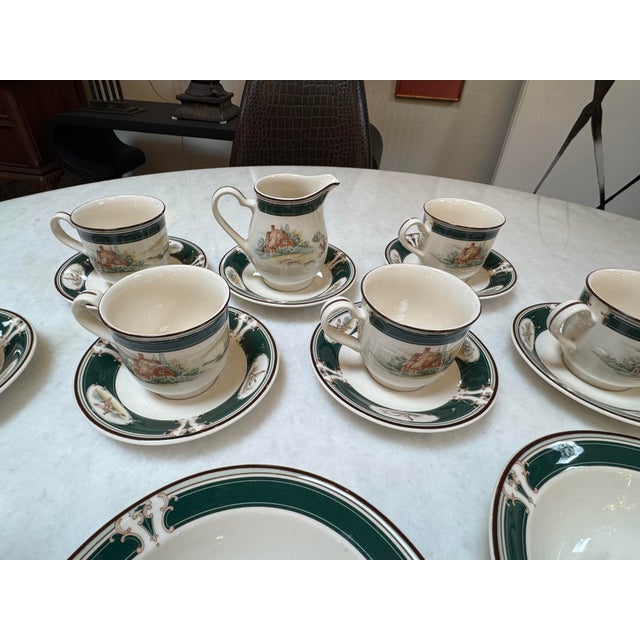 1970s Noritake Keltcraft “Pursuit” Porcelain Tea Set, 26 Pieces For Sale In San Francisco - Image 6 of 12
