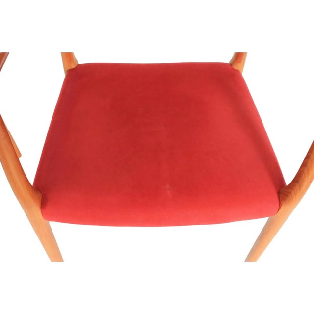 Red Model 65 Teakwood Dining Chairs by J. L. Moller Denmark For Sale - Image 8 of 12