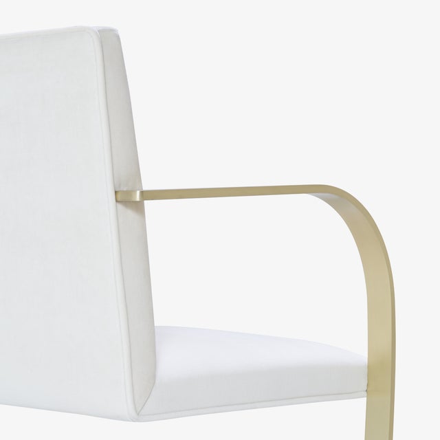 Brno Flat-Bar Chairs in Crème Velvet, Brushed Brass For Sale In New York - Image 6 of 10