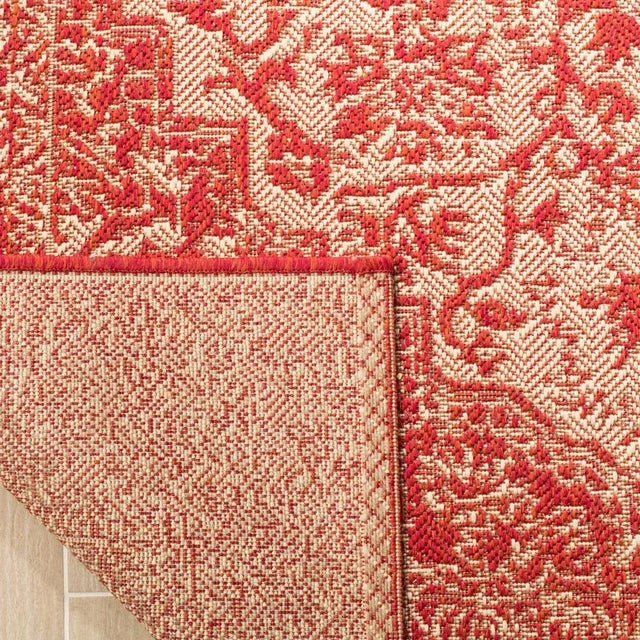Shelter Island Indoor Outdoor Rug Red & Cream 4'x6' For Sale - Image 4 of 5