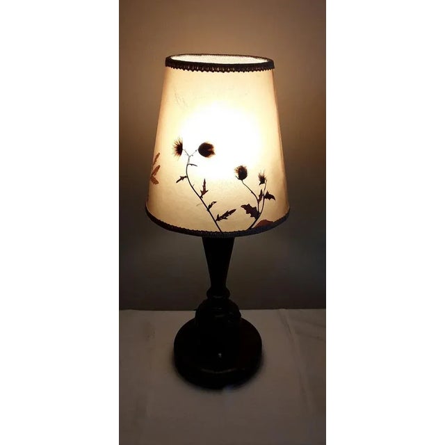 Vintage German Art Deco Table Lamp in Oak, 1930s For Sale - Image 6 of 7