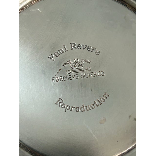 Vintage F B Rogers Paul Revere Reproduction Silver Plate Candlestick Holders - A Pair For Sale - Image 11 of 11