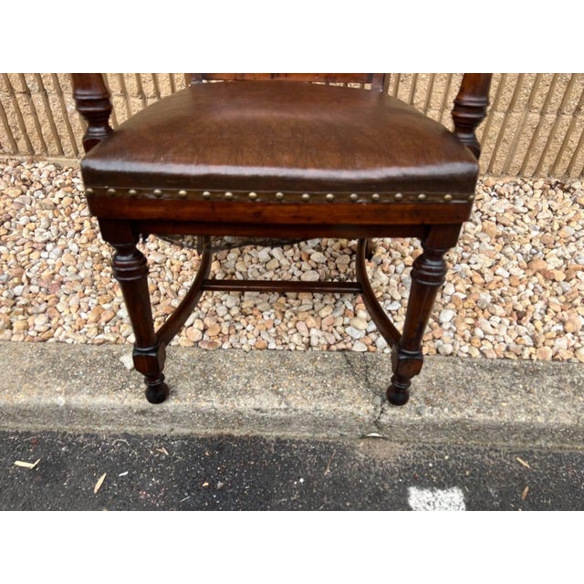 American Early 20th Century Antique Oak Banker Office Desk Chair For Sale - Image 3 of 11